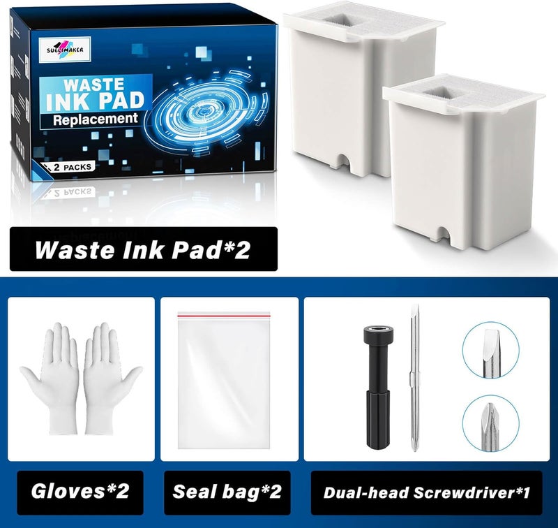 SUBLIMAKER Waste Ink Pad Replacement with Reset Software for Ecotank ET-2800 ET-4800 ET-2720 ET-2803 ET-2400 ET-4700 2800 4800 2720 2803 ET2800 ET4800 Printer, Maintenance Box with Reset Software (2 Packs) - Image 5